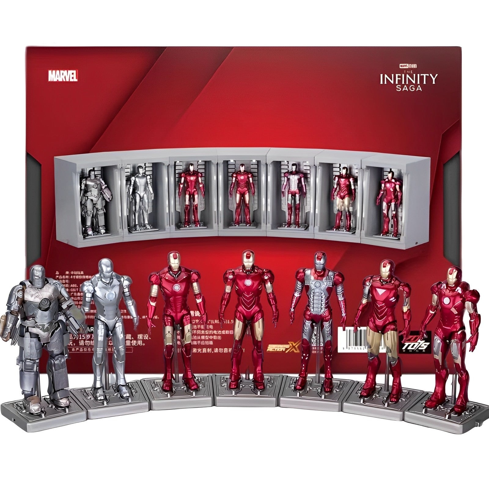 Set of miniature figures inspired by Iron Man 3 - Iron Man Hall of Armor