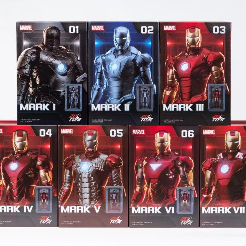 FIGURINE MINIATURE - IRON MAN 3 - IRON MAN HALL OF ARMOUR (LOT DE 7 UNITÉS)